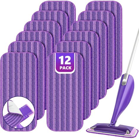 Lingettes réutilisables compatibles Swiffer Wet Jet, compatibles avec les recharges Wet Jet de 30 cm, lot de 12 (1/5)