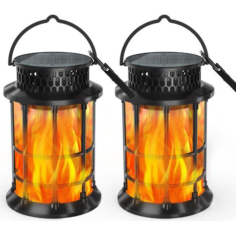 Lampe solaire effet flamme pour extérieur, éclairage LED décoratif IP65 pour jardin et pelouse, allumage automatique à la tombée de la nuit, 0,605 W, autonomie 6 à 12 h (1/5)