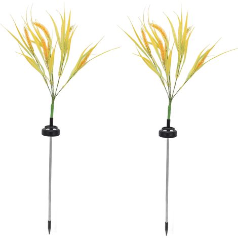 Lampes solaires en forme d'épi de blé, lampes de jardin LED étanches IP44 avec prise de terre pour terrasse, pelouse, cour et allée. (1/5)