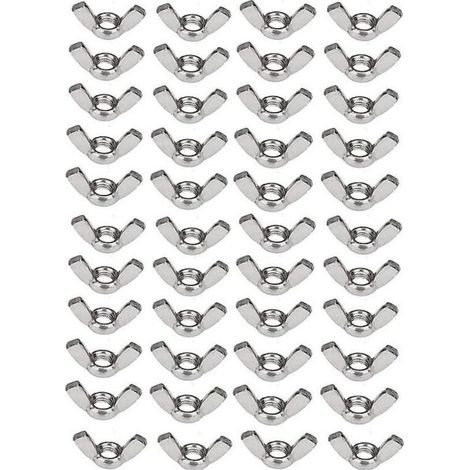 Lot de 50 écrous à oreilles en acier inoxydable 304 M6 (1/4 pouce) - Matériel de fixation à rotation manuelle (1/4)