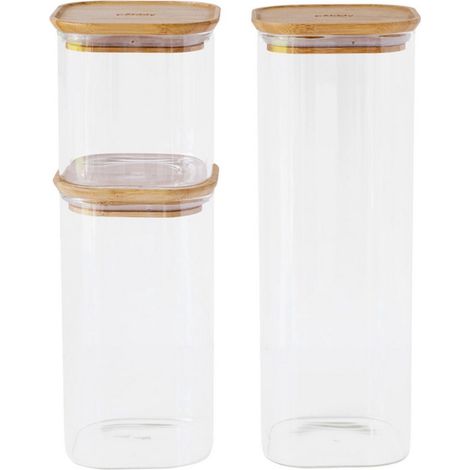 3 boîtes alimentaire carrées en verre - Pebbly - PKV-035 (1/3)