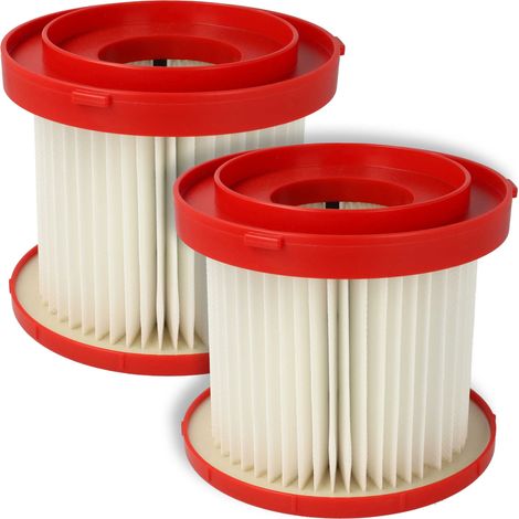 vhbw 2x Filter compatible with Milwaukee M12 FVCL, M18 FPOVCL, M18 VC2, M18 VC2-0 Vacuum Cleaner - HEPA Filter, Allergy Filter