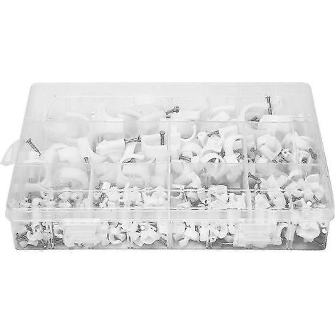 310Pcs Fixation de Câbles Ronde Blanche Haute Qualité, Support de Fil Mural, Attaches de Montage pour Câblage, Accessoires d'Installation (1/5)