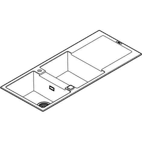 Kompositspüle K500 31647 2 Becken 1160x500mm mit ATF re/li granit schwarz (1/5)