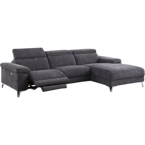 Canapé d'angle droit relax électrique D3133