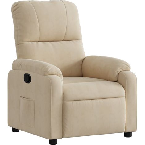 Sillón reclinable tela de microfibra color crema vidaXL