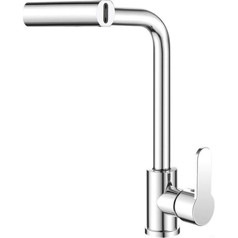 Mitigeur de cuisine Vattenfall, mitigeur pivotant à 360° avec douchette extractible, haut (1/5)
