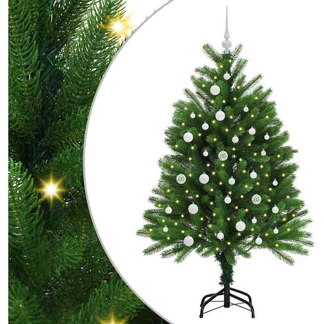 Sapin de Noël  Arbre de Noël avec 150 LED avec support Vert 120 cm PE (1/5)