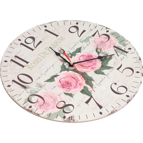Runde Retro-Wanduhr aus Holz, leise, präzise und langlebig, für Wohnzimmer und Schlafzimmer (1/5)