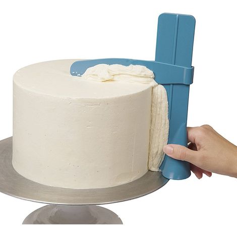 Spatule à smoothie bleue ajustable - Racloir à fondant pour gâteaux - Outil de décoration pour smoothies - Kit de 1 outil à pâtisserie (1/3)