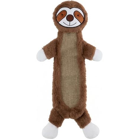 Jouet pour chien paresseux en peluche en tissu imitation lapin et toile de jute, avec couineur, résistant à mâcher (1/5)