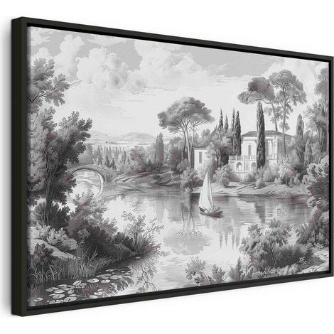 Tableau décoratif artgeist vintage noir blanc 90 x 60 cm