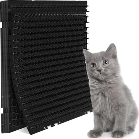 Lot de 10 Tapis Anti-Intrusion pour Jardins Répulsif Chats, Chiens Pointes Douces Durable 42x34cm Protège Plantes et Extérieur Résistant aux Intempéries (10, Noir) Noir - (1/5)