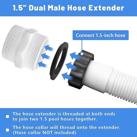 2er-Pack Adapter mit 3,8 cm Dichtung für Intex Coleman Poolschlauch (1/2)