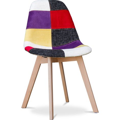 Esszimmerstuhl - Bezogen mit Patchwork - Tessa  Multicolor