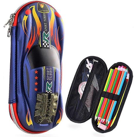 Trousse à crayons en forme de supercar, organisateur de fournitures scolaires pour enfants, garçons et filles, boîte à crayons 3D en EVA grande capacité avec motif de voiture (1/5)