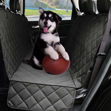 Dog Car Cover with Side Flap for Car Backseat, Non-Slip Waterproof Protective Cover for Pets, Truck, SUV (Black) (1/5)