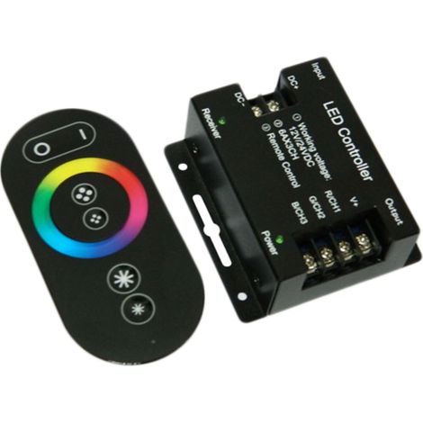 MW-CTR-RGB-6A-02: Controlador RGB de plástico para ondas de radio, 12V/24Vdc 3x6, control remoto de 5 botones,...