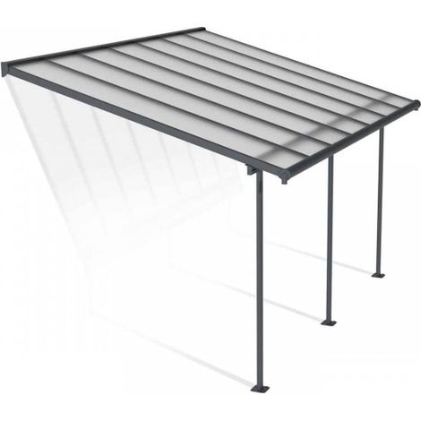 Patio Cover Sierra 3 x 4.25 Clear - Polycarbonate - L434 x W299 x H305 cm - Grey