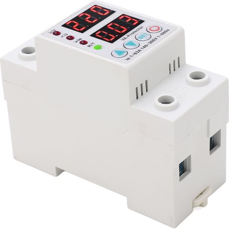 Parafoudre protecteur de tension réglable écran numérique réarmement auto anti-flamme 1-63A 230V (1/5)