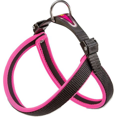 Ferplast AGILA FLUO 1-2 Pettorina ergonomica per cani con morbida imbottitura. Chiusura con cordino.. Variante 2 - Misure: A=B 36-42 cm 15 mm - Fucsia (1/5)