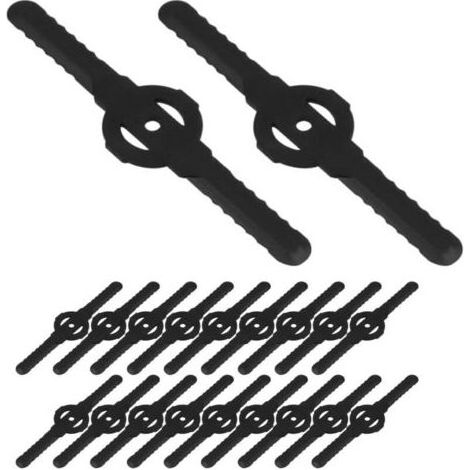 20pcs coupe-bordures, lames pour débroussailleuse électrique sans fil, lames de rechange, débroussailleuse à gazon, lames de 139 mm, noires (1/4)
