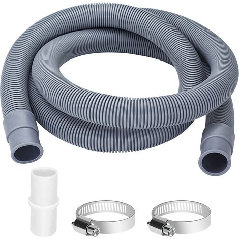 Rallonge de tuyau de vidange pour machine à laver, tuyau universel de 4 m, tuyau de vidange de lave-vaisselle, kit d'extension avec raccord de tuyau et colliers de serrage (1/5)