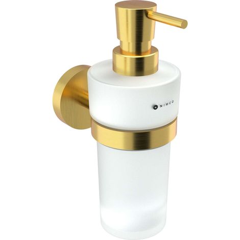 Nimco Unix - Dispenser sapone con supporto, vetro/oro spazzolato UNZ 13031W-T-Z (1/3)