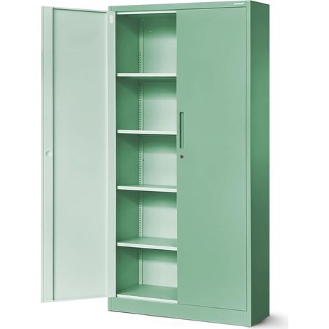 Armoire de Bureau Métal à Dossiers Verrouillable 185 x 90 x 40 cm (1/5)