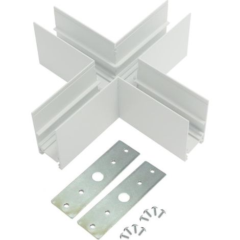 IluminaShop - Union En X Horizontal Blanco Para Carril Magnetico Serie Even (1/2)