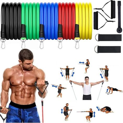 Ensemble de 11 bandes de résistance, capacité de 45 kg, pour la rééducation. (1/4)
