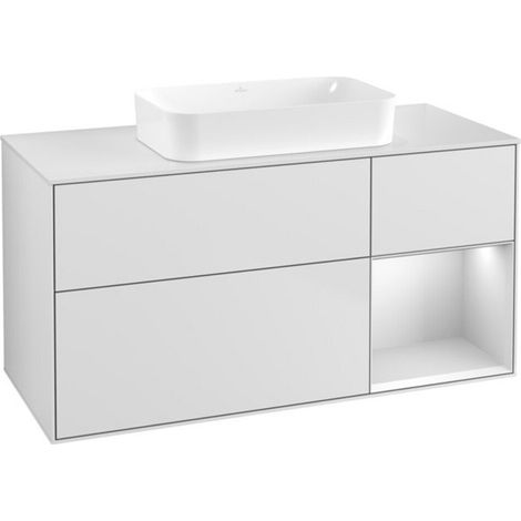V&B Waschtischunterschrank Finion 120x60 cm, Reg re wh. m Lac, wh. m Lac (1/2)