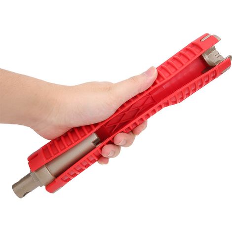 Clé multifonction rouge pour tuyaux d'eau, clé à douille pour robinet d'évier (1/5)