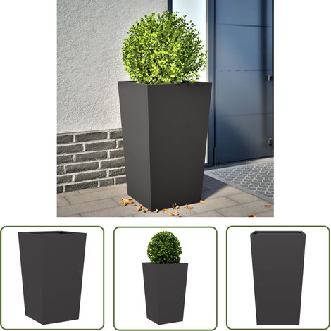 vidaXL Jardinière noir 45x45x75 cm acier (1/5)
