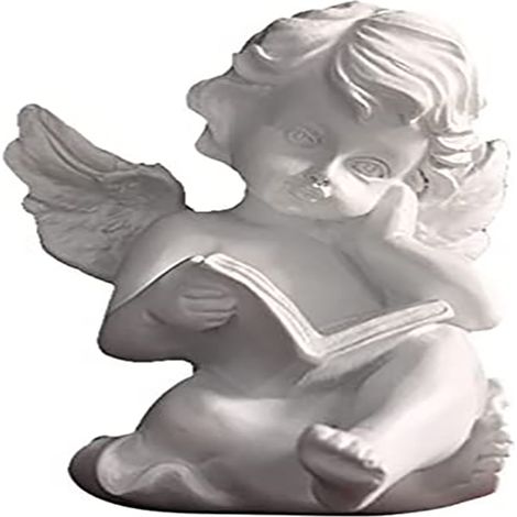 Statuette d'ange chérubin en résine pour jardin, adorable sculpture d'ange, décoration intérieure et extérieure pour la maison et le jardin (chérubin lisant) (1/5)