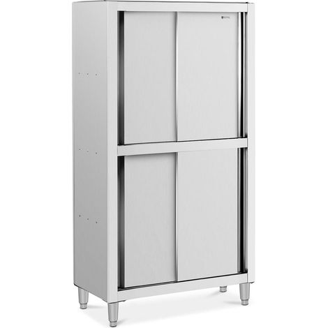 Royal Catering – Armoire inox 1000 x 500 x 1800 mm – 4 portes coulissantes – Acier inoxydable pour cuisines professionnelles – Charge max 120 kg (1/5)