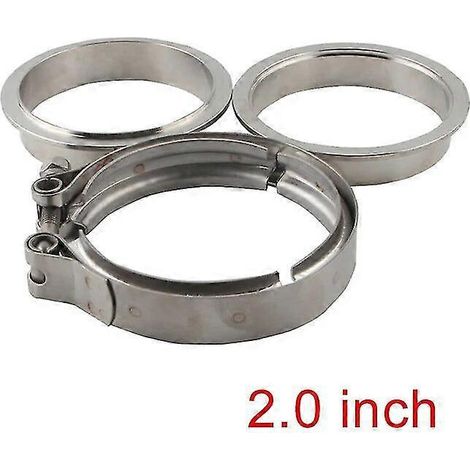 2 25 3 35 Edelstahl-V-Band-Auspuffflansch-Klemmen für Autos, V-Band-Klemmen-Set – 2,0 Zoll (1/5)