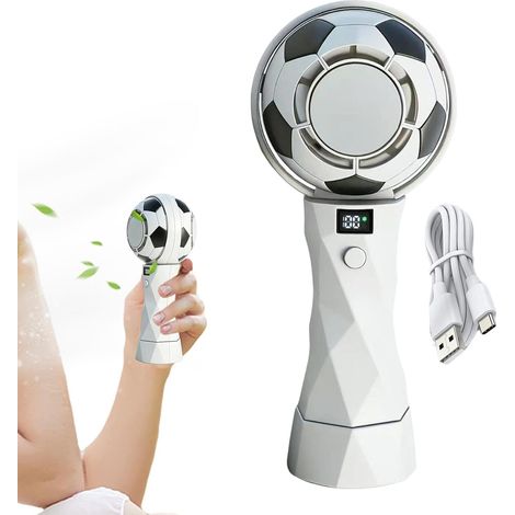 Ventilateur Portable en Forme de Ballon de Football 5 Vitesses USB Rechargeable 3000mAh Idéal pour Bureau Camping et Extérieur - KZQ (1/5)