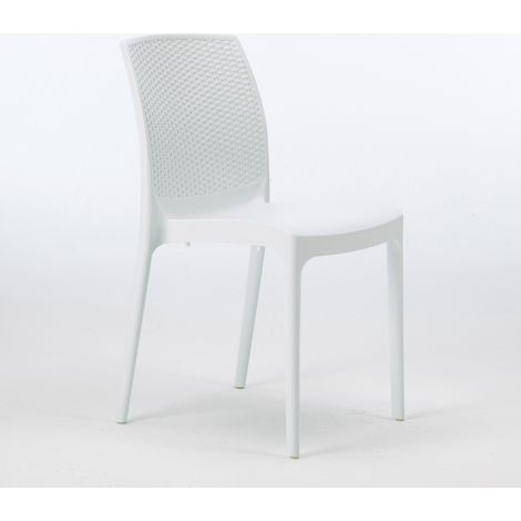 Sedie in Poly Rattan Giardino Bar Ristorante Boheme Grand Soleil - Bianco