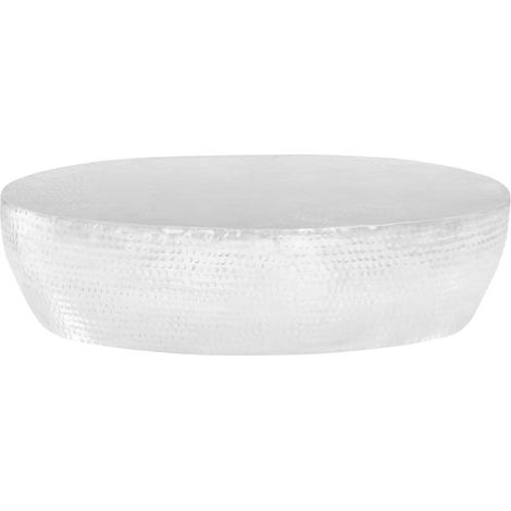 Maison Exclusive - Tavolino da Salotto 100x50x28cm Argento in Alluminio Martellato (1/5)