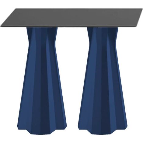 Rechteckiger Hochtisch 100cm für Hocker modernes Design Frozen T2-H - Blau (1/4)