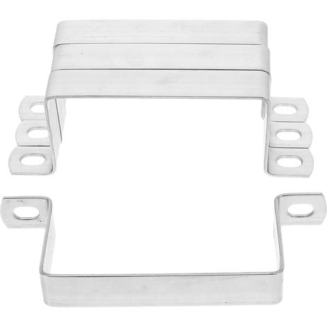 Fixation Murale Collier Serrage Tube Acier Inoxydable U 4pcs 3.94x1.97 Pouces Support pour Rampes d'Escaliers et Balcons Argent (1/5)