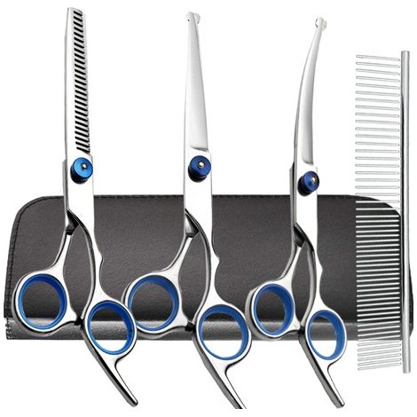 Professionelle Sicherheits-Schere 6-in-1 aus Edelstahl 4CR für Hunde, Katzen und andere Tiere