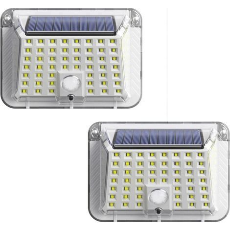90 LED Luce solare da esterno, faretto LED solare da esterno, 3 modalità con sensore di movimento, lampada da parete impermeabile IP65 per giardino, patio e garage (2) [Classe energetica E] (1/5)