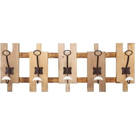 Percha de madera de 5 ganchos 70x10x25 (1/4)