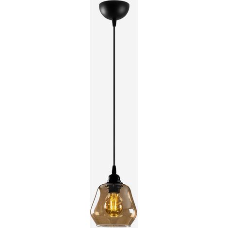 Lámpara colgante de metal y vidrio Gold 15