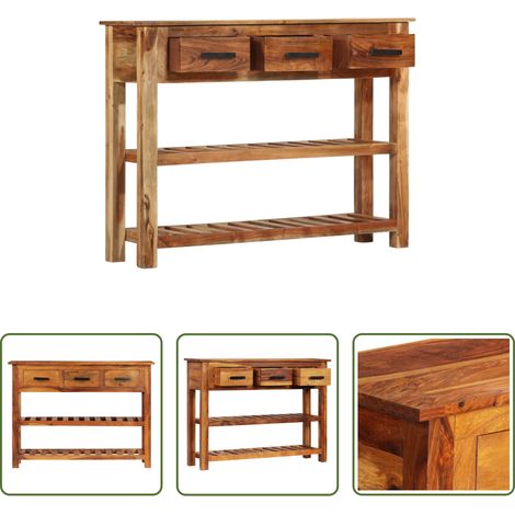 vidaXL Vintage Sideboard - Sideboard mit 3 Schubladen 110x30x80 cm Massivholz (1/5)
