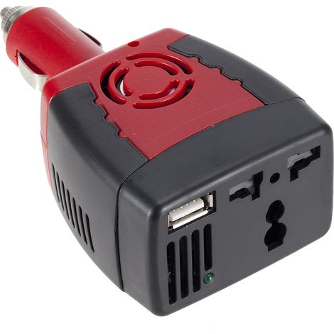 Sollbry Onduleur de voiture 150W 12V à 220V, allume-cigare de voiture, chargeur multifonction, convertisseur de puissance USB, port USB 2.1A(6542120mm) (1/5)