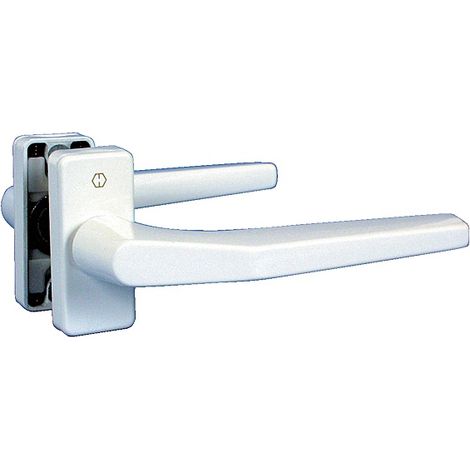 Béquille double sur rosace FRANKFURT 117GF/46 argent F1 épaisseur de porte 50 à 59 mm - HOPPE
