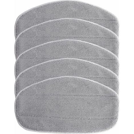 KZQ 5x Housses de rechange compatible avec Leifheit CleanTenso nettoyeur à vapeur, balai vapeur - microfibre, gris (1/5)